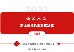 亿万先生MR入选 “浙江省生长型文化企业”